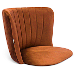 Барный стул со спинкой на 4-х деревянных ножках Оранжевый Велюр Ava Charm варинант исполнения - 3 | Loft Concept в Саратове