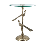 Столик с круглой стеклянной столешницей и корпусом в виде двух павлинов на ветке Table Two Peacocks варинант исполнения - 4 | Loft Concept в Саратове