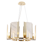 Люстра подвесная круглая с мраморными прямоугольными вставками и золотым основанием Диаметр 55 см Marble square Chandelier варинант исполнения - 4 | Loft Concept в Саратове