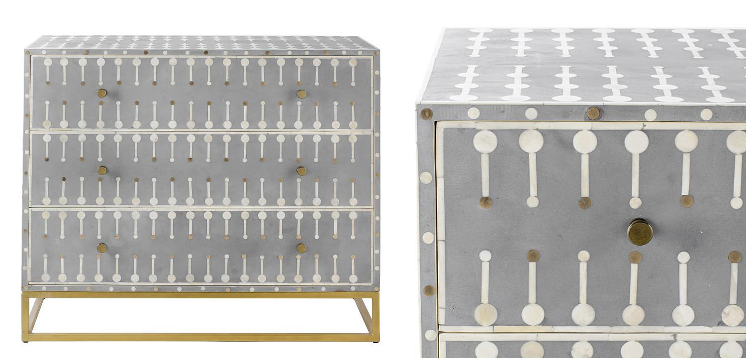 Комод серый кость BONE INLAY 3 DRAWER Комод серый кость BONE INLAY 3 DRAWER - Loft-Concept в Саратове