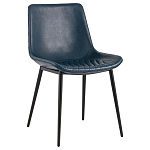 Стул с обивкой из экокожи темно-синего цвета RHOMBUSES UPHOLSTERY варинант исполнения - 1 | Loft Concept в Саратове