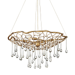 Люстра подвесная золотого цвета с металлическим сетчатым основанием и стеклянными каплевидными подвесками Hinkley варинант исполнения - 1 | Loft Concept в Саратове