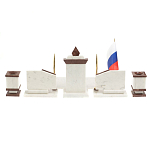 Настольный письменный набор из мрамора и лемезита с гербом и флагом России Marble Accessory варинант исполнения - 6 | Loft Concept в Саратове