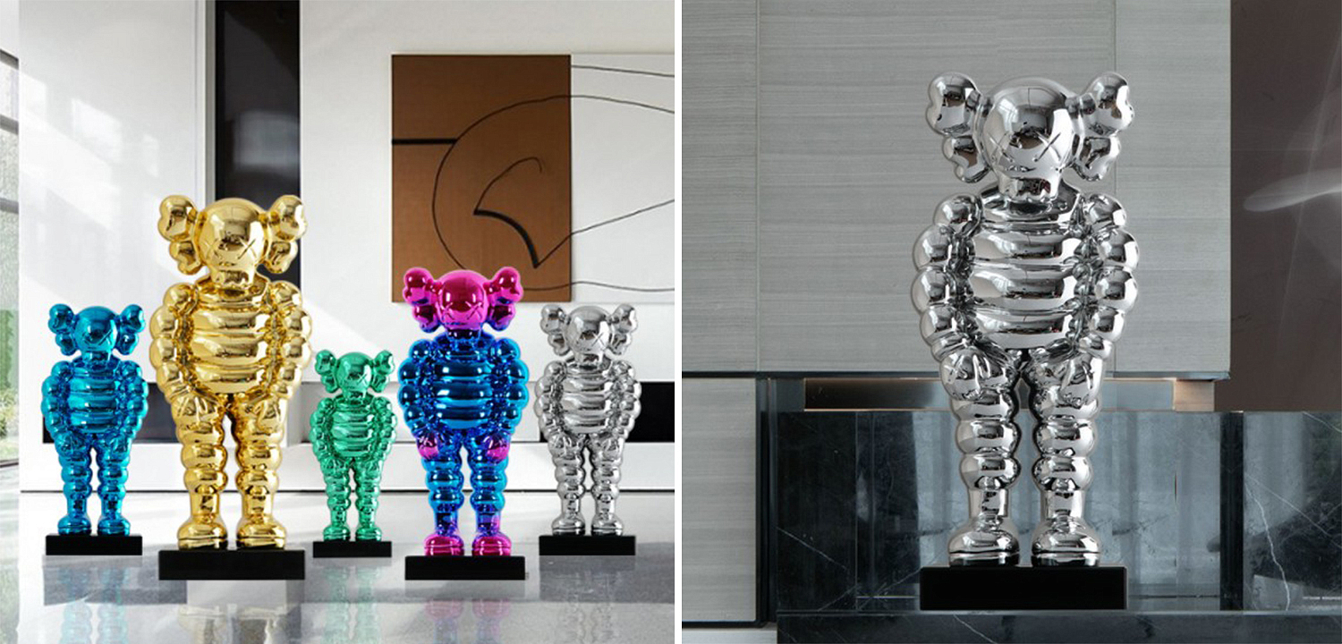 Статуэтка KAWS Bowed Down Silver on stand Статуэтка KAWS Bowed Down Silver on stand - Loft-Concept в Саратове