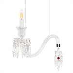 Подвесной светильник стеклянный в виде канделябра Curved Glass Chandelier варинант исполнения - 3 | Loft Concept в Саратове