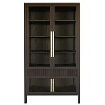 Витрина Primo со стеклянными фасадами и 2 ящиками Темный орех варинант исполнения - 7 | Loft Concept в Саратове