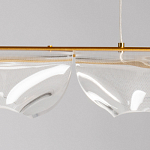 Люстра линейная с 3-мя белыми волнистыми плафонами Wave Line варинант исполнения - 9 | Loft Concept в Саратове