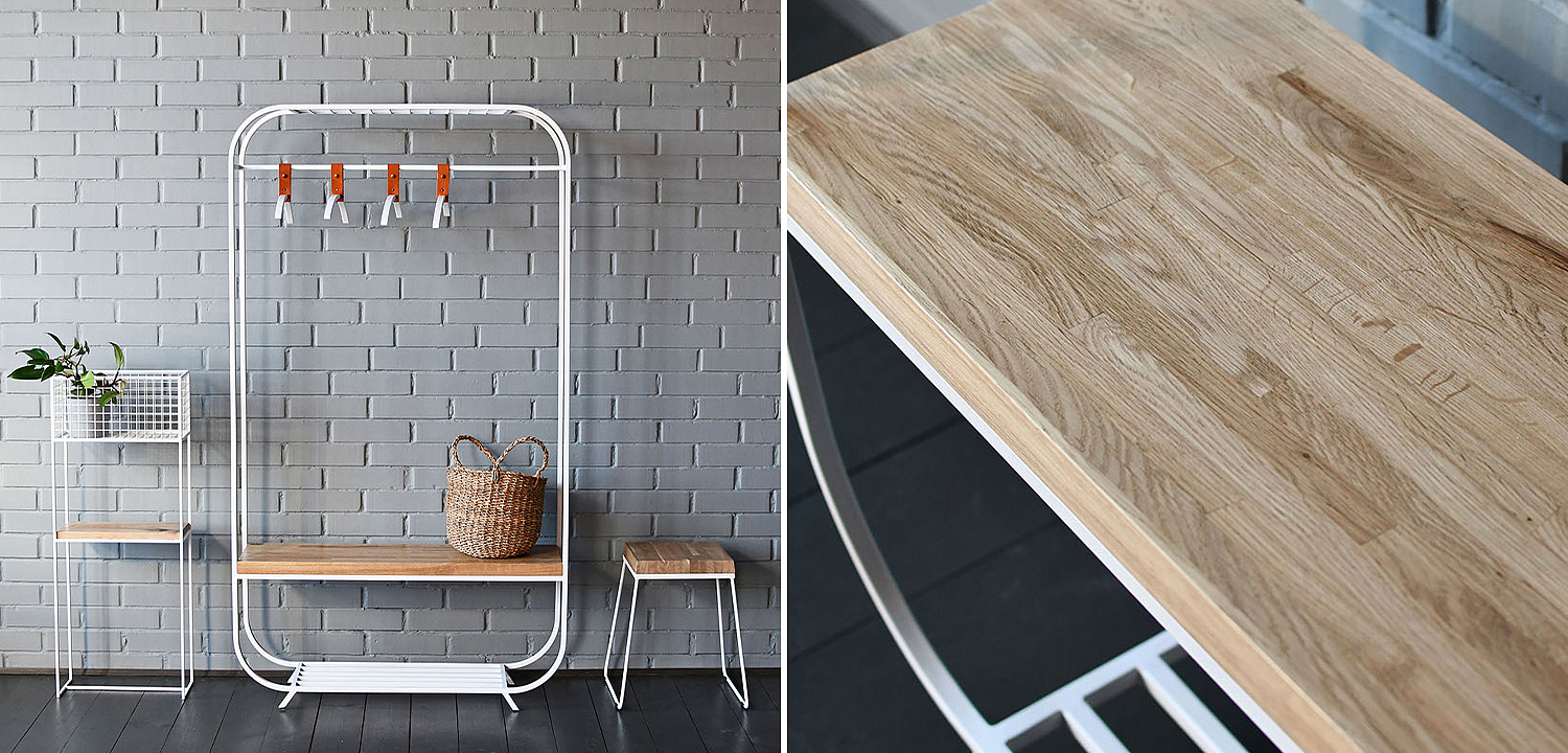 Рейл Hardin White Industrial Metal Rust Clothes Rail Рейл Hardin White Industrial Metal Rust Clothes Rail - Loft-Concept в Саратове