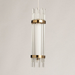 Подвесной светильник с цилиндром из прозрачных стеклянных трубок Nembus варинант исполнения - 3 | Loft Concept в Саратове