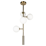 Люстра на штанге с 4-мя белыми шарообразными плафонами Bubble Chandelier варинант исполнения - 2 | Loft Concept в Саратове