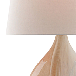 Настольная лампа на прозрачным основании с тканевым конусообразным абажуром Cream варинант исполнения - 1 | Loft Concept в Саратове