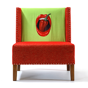 FUN Armchair "Chili Pepper" Red Дизайнерское кресло с цветным принтом