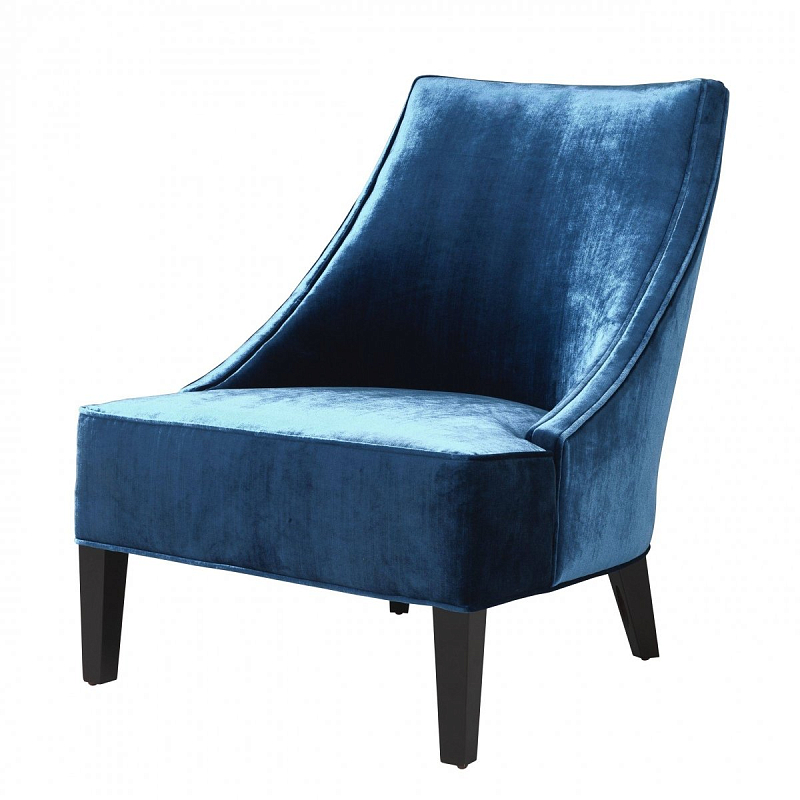 Кресло Eichholtz Chair Dulwich Blue Синий Черный Кресло Eichholtz Chair Dulwich Blue Синий Черный в Саратове | Loft Concept