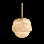 Подвесной светильник из белого алебастра Cryptocrystalline Stone варинант исполнения - 6 | Loft Concept в Саратове