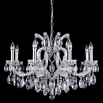 Люстра подвесная с 8-ю лампочками и прозрачными хрустальными подвесками на хромированном основании Crystal lamps варинант исполнения - 1 | Loft Concept в Саратове