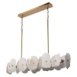 Люстра подвесная линейная с текстурированными мраморными элементами Marble square варинант исполнения - 3 | Loft Concept в Саратове