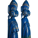 Комплект из 2-х деревянных статуэток Asmat Statuettes Blue Green варинант исполнения - 6 | Loft Concept в Саратове