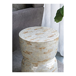 Приставной столик с мозаичным рисунком из раковин устриц Bone Inlay варинант исполнения - 7 | Loft Concept в Саратове