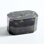Шкатулка из эпоксидной смолы с цветами черная Epoxy Resin Box Black варинант исполнения - 4 | Loft Concept в Саратове