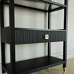 Стеллаж Elsa Dreams Black со стеклянными полками и ящиком варинант исполнения - 2 | Loft Concept в Саратове