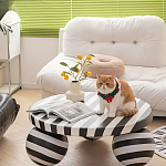 Дизайнерский журнальный стол круглый в чёрно-белую полоску Mypel варинант исполнения - 3 | Loft Concept в Саратове