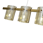 Подвесной светильник светодиодный с 5-ю цилиндрическими плафонами коньячного цвета из стекла и стали Andrea Сhandelier Сognac варинант исполнения - 2 | Loft Concept в Саратове