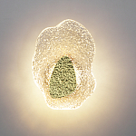 Бра с рельефным волнообразным стеклянным плафоном и вставкой из мрамора Liquid Stone варинант исполнения - 3 | Loft Concept в Саратове