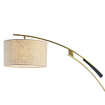 Торшер с изогнутой черной металлической ножкой и цилиндрическим абажуром из ткани Arched Metal Base  варинант исполнения - 2 | Loft Concept в Саратове