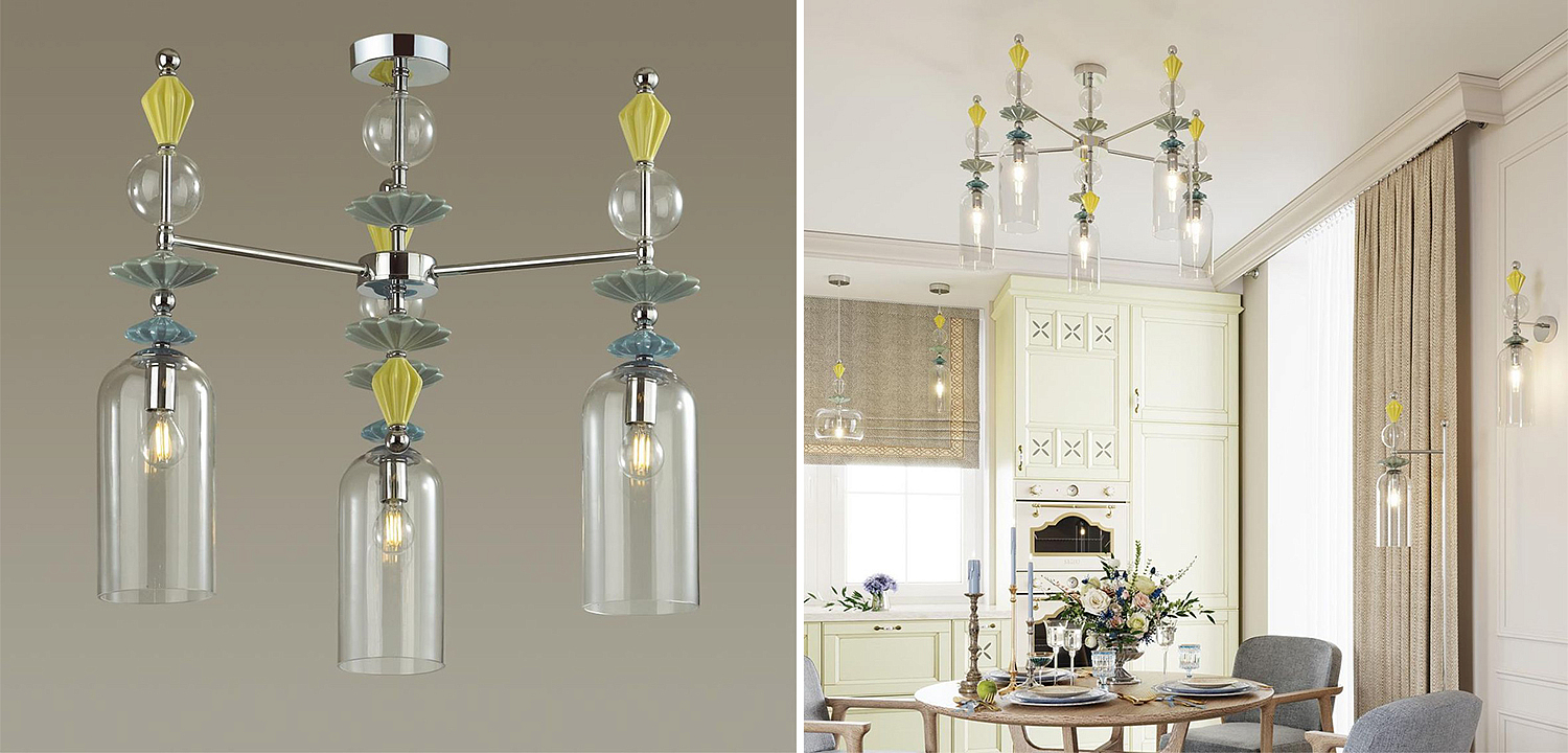 Люстра Iris Glass Chandelier candy 3 chrome Люстра Iris Glass Chandelier candy 3 chrome - Loft-Concept в Саратове