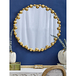 Зеркало круглое в фактурной золотистой раме из металла Mirror Golden Placer варинант исполнения - 3 | Loft Concept в Саратове