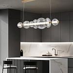 Подвесной светильник линейный с прозрачными стеклянными шарами разного диаметра Eurofase варинант исполнения - 16 | Loft Concept в Саратове