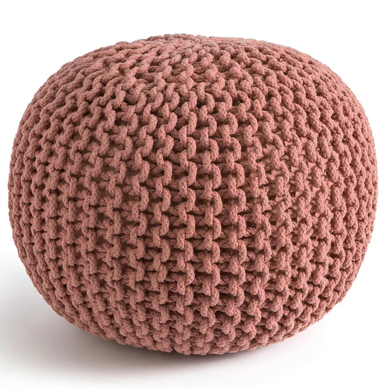Круглый вязаный пуф Pink Knitted Ball Pouf Розовый Круглый вязаный пуф Pink Knitted Ball Pouf Розовый в Саратове | Loft Concept