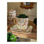 Кашпо с растительным и животным орнаментом на бронзовых ножках Turquoise Blooming Garden варинант исполнения - 6 | Loft Concept в Саратове