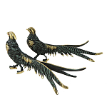 Статуэтка бронзовая синяя пара Фазаны Bronze Birds варинант исполнения - 1 | Loft Concept в Саратове