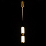 Подвесной светильник с двумя белыми рифлеными цилиндрическими плафонами Golden Swirl варинант исполнения - 3 | Loft Concept в Саратове