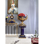 Чаша темно-синего цвета с фигурками ангелов и рельефным декором Eden Garden porcelain and bronze варинант исполнения - 7 | Loft Concept в Саратове