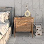 Тумба прикроватная из массива дуба с 2-мя ящиками Tasteful Furniture варинант исполнения - 2 | Loft Concept в Саратове