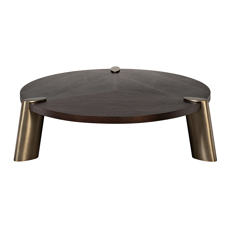 Стол журнальный низкий Dominant темный орех Коричневый Золотой в Саратове | Loft Concept 