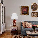 Настольная лампа бордовая с изображением птиц Slip Away варинант исполнения - 5 | Loft Concept в Саратове