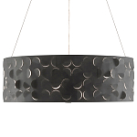 Люстра в форме цилиндра с чёрным фактурным абажуром Round Necklines варинант исполнения - 3 | Loft Concept в Саратове