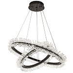 Люстра два кольца с хрустальным декором Rowan Crystal Ring Horizontal Black Chandelier варинант исполнения - 2 | Loft Concept в Саратове
