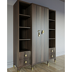 Большой шкаф с витриной Elsa Dreams Walnut варинант исполнения - 2 | Loft Concept в Саратове