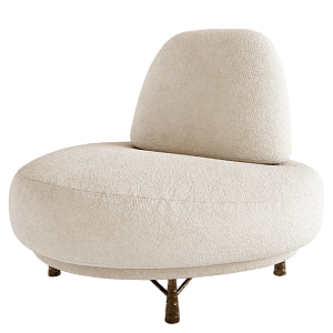 Кресло Vinsen обивка букле молочного цвета