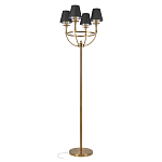 Торшер с металлическим основанием бронзового цвета с черными конусовидными абажурами Dignity варинант исполнения - 1 | Loft Concept в Саратове