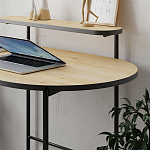 Стол письменный овальной формы с полкой LOUB WORKING TABLE BLACK OAK варинант исполнения - 6 | Loft Concept в Саратове