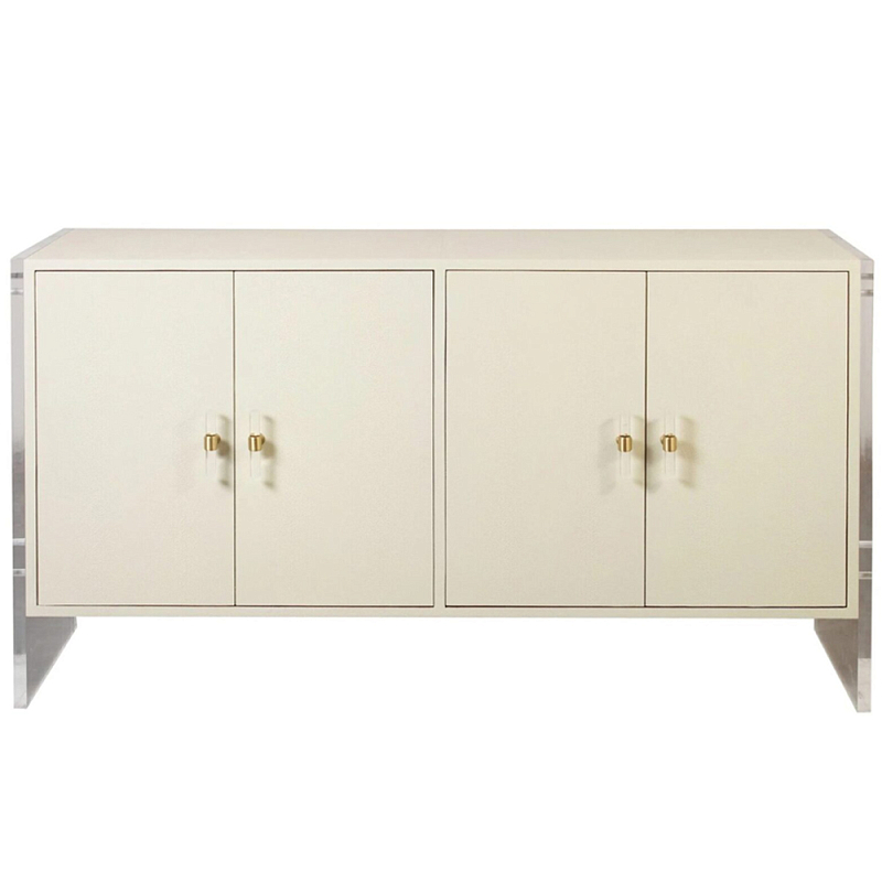 Комод бежевый на прозрачных боковых ножках Stingray Beige Dresser Бежевый Прозрачный Комод бежевый на прозрачных боковых ножках Stingray Beige Dresser Бежевый Прозрачный в Саратове | Loft Concept