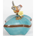 Фарфоровая шкатулка с птицей Eden Garden Blue варинант исполнения - 3 | Loft Concept в Саратове
