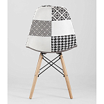 Пластиковый стул на ножках из массива бука Eames Черно-Белый Пэчворк варинант исполнения - 4 | Loft Concept в Саратове