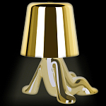 Настольная лампа фигурная золотого цвета с гладким абажуром Высота 17 см Sophia варинант исполнения - 7 | Loft Concept в Саратове