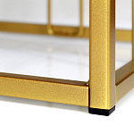 Пуф квадратный голубой велюр на золотом металлическом основании Celeste Blue варинант исполнения - 3 | Loft Concept в Саратове